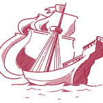 le logo bateau du bar hotel et restaurant La Caravelle à Marseille sur le vieux-port. Le bar légendaire au concert de jazz Bar Restaurant La Caravelle - Marseille vieux-port